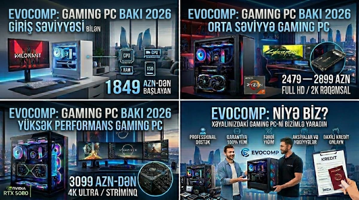 Bakıda Gaming PC yığımı qiymətləri